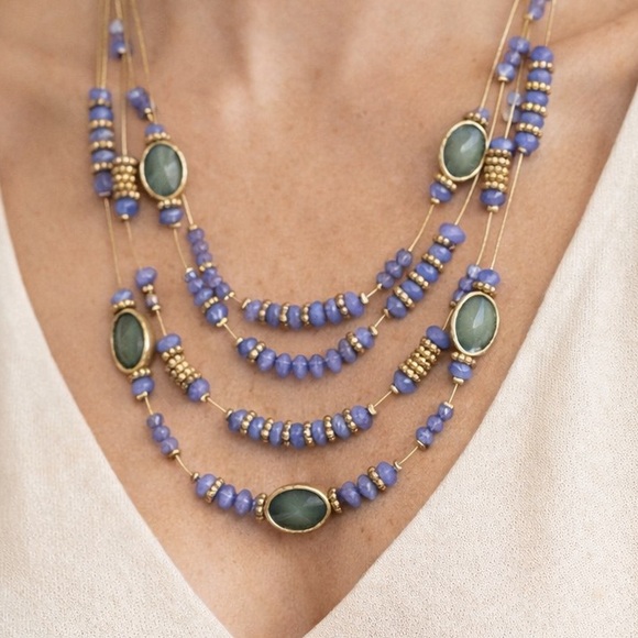 Chico's Jewelry - Chico's Multi-Strand Lavender Bead Necklace (BR444)